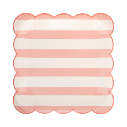 Pink Stripe Paper Plates