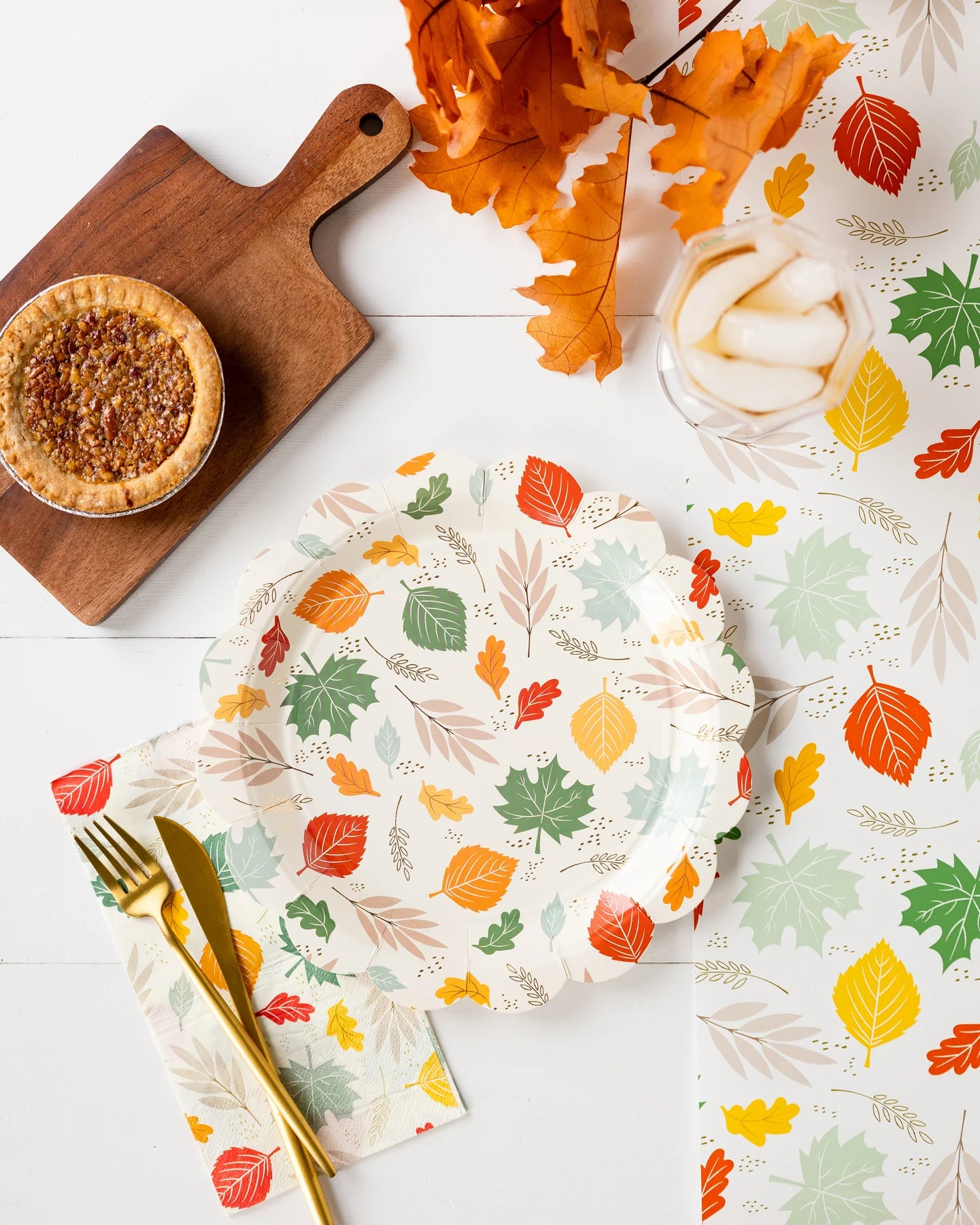 Scattered Leaves Paper Dinner Napkin