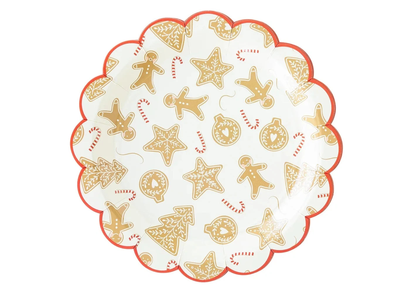 Cream Gingerbread Cookie Plates