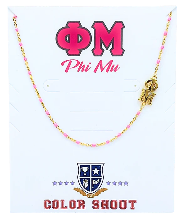 Phi Mu Side Necklace