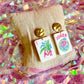White Mahjong Tile Dangle Earrings
