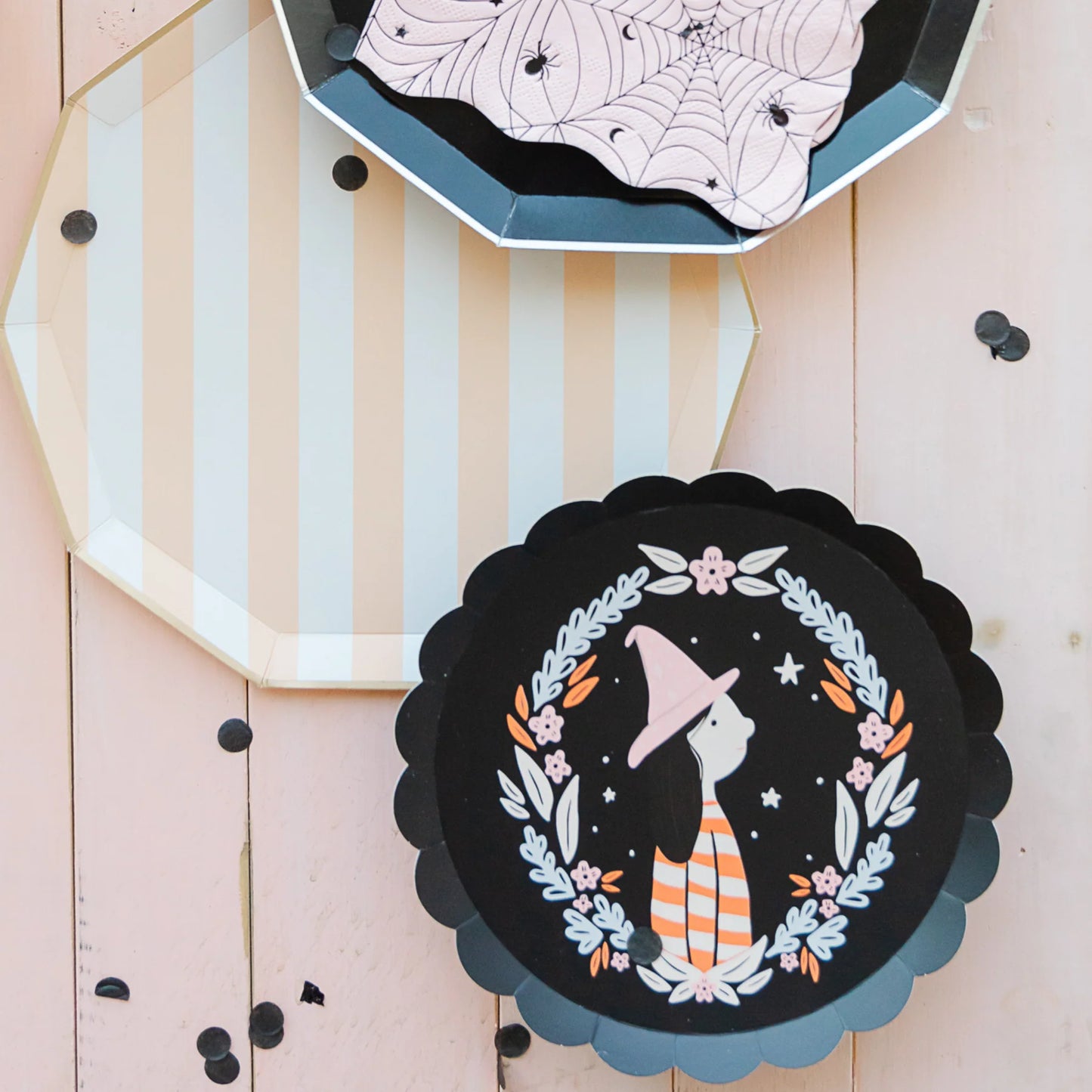 Sweet Peach Signature Cabana Stripe Dinner Plates