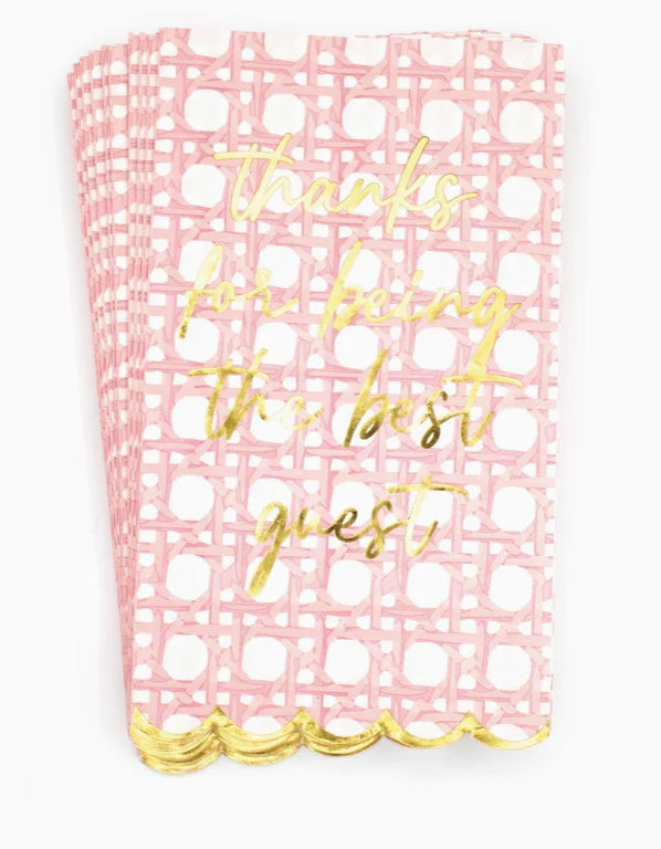 Paper Guest Towels: Pink Cane