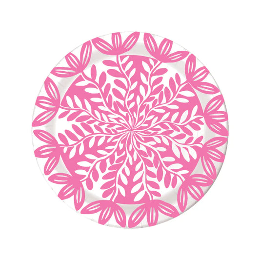 Pink & White Paper Plates (Two Sizes Available)