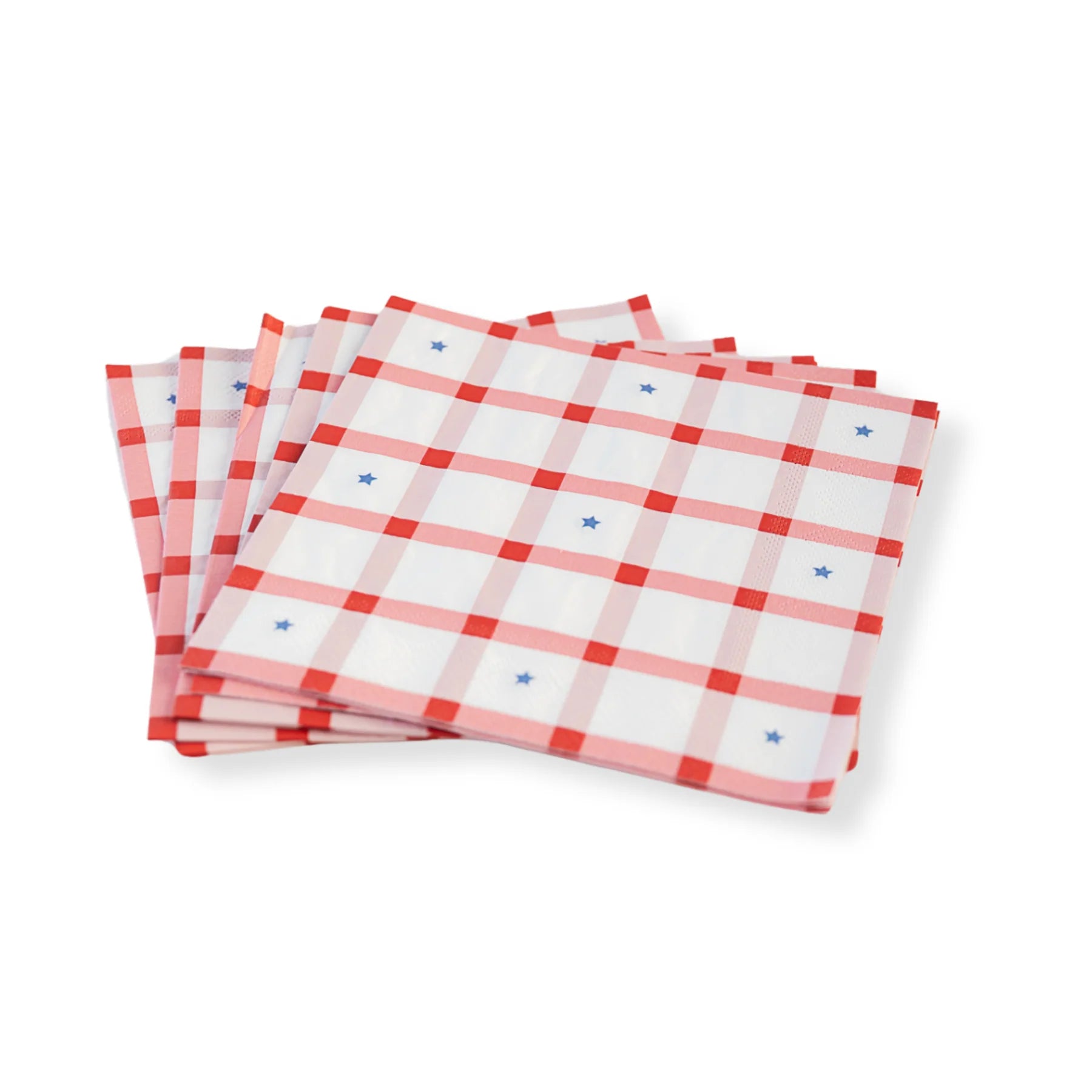 Red Gingham 4th of July Large Napkins