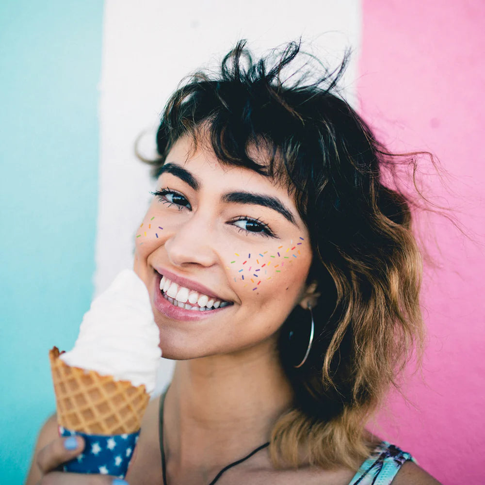 Rainbow Sprinkle Eye Jewel Temporary Tattoos