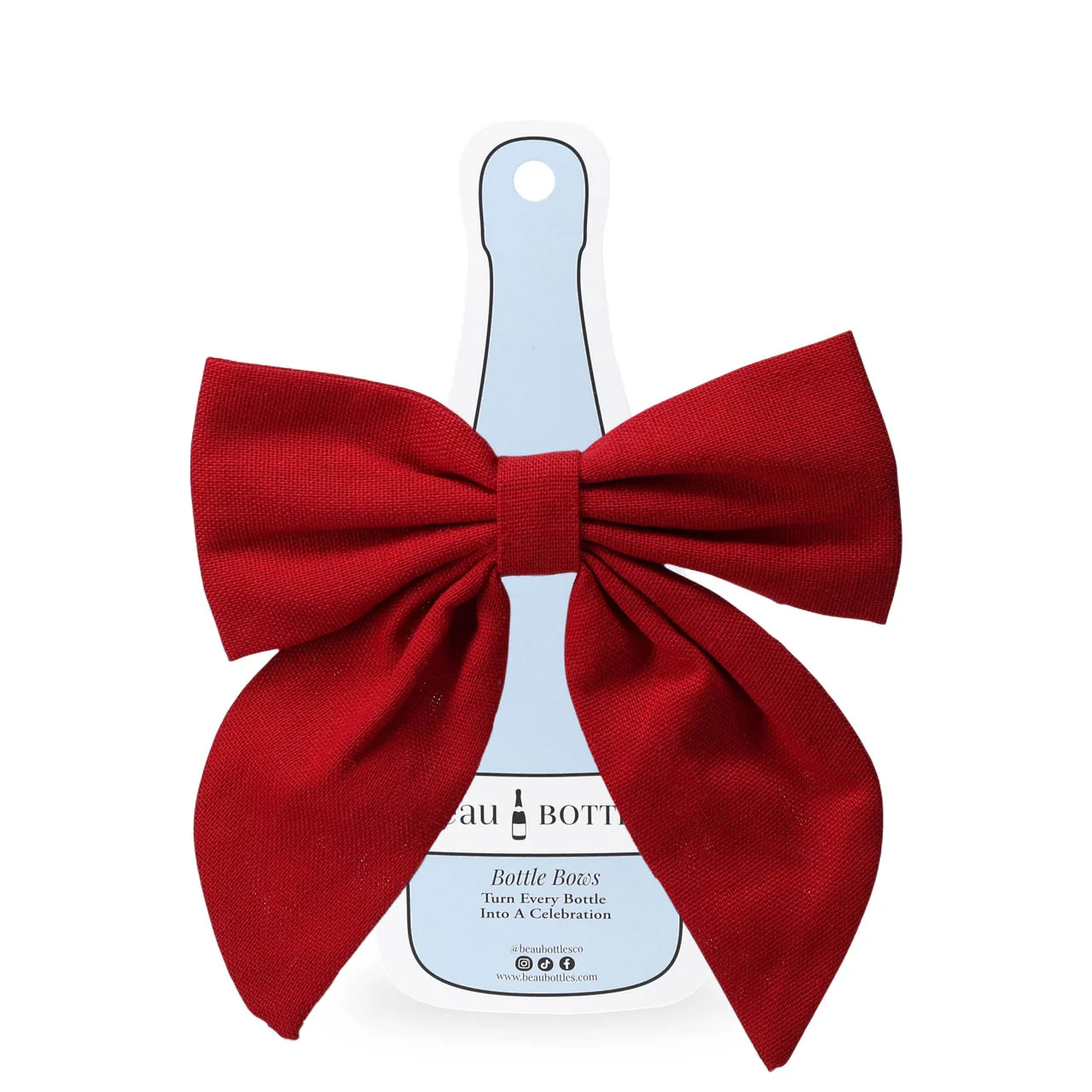 Red Linen Bottle Bow
