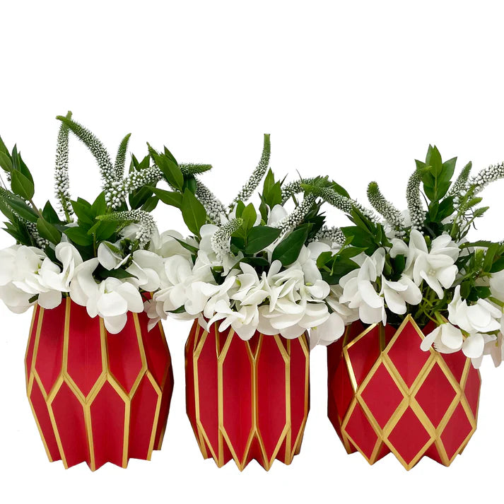 Red Paper Vase Wraps