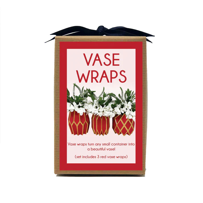 Red Paper Vase Wraps