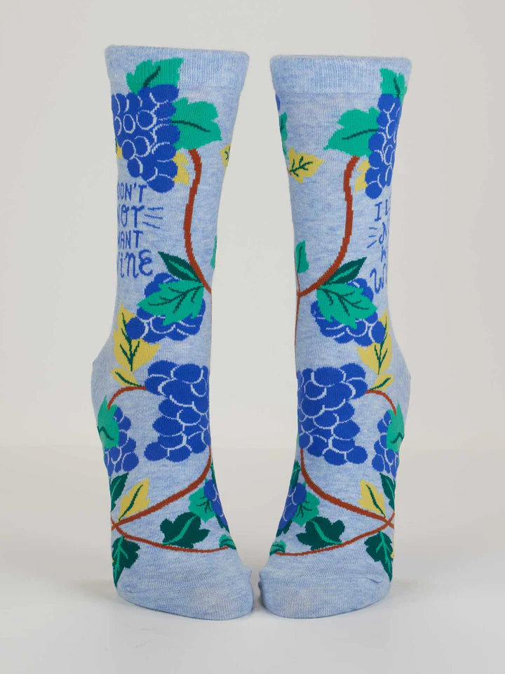 "Don't Not Want Wine" Crew Socks