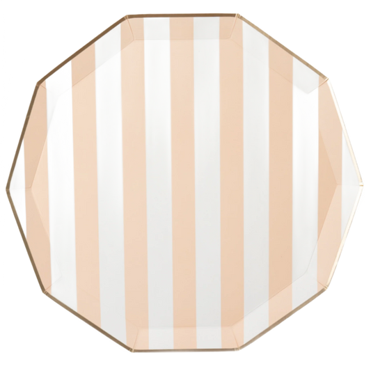 Sweet Peach Signature Cabana Stripe Dinner Plates