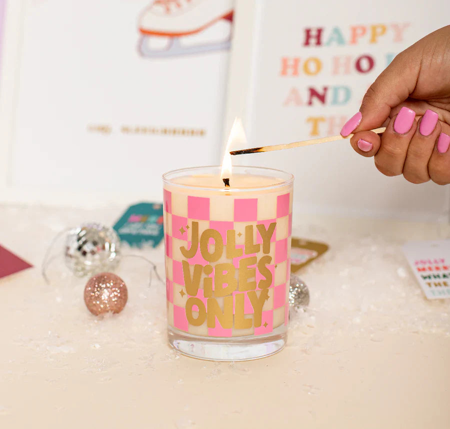 Jolly Vibes Only Candle in Rocks Glass