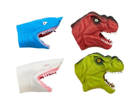 Shark & Dino Rubber Hand Puppets (Multiple Styles Available)