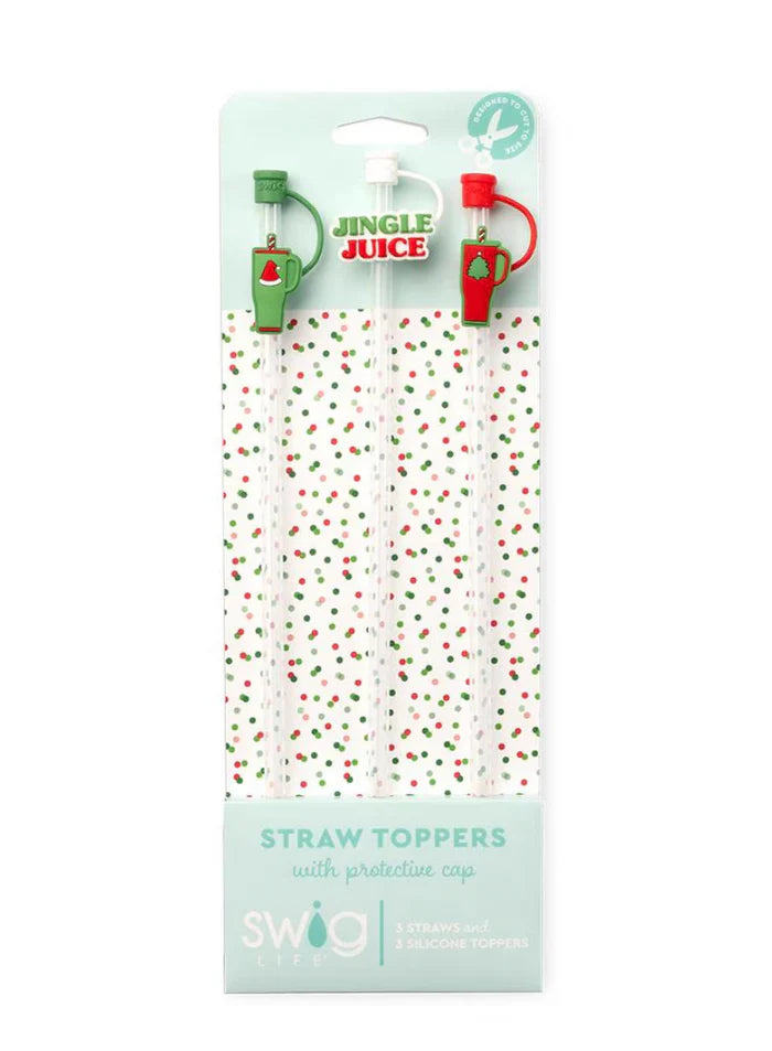 Christmas Straw Topper Set