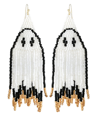 Beaded Dangling Ghost Earrings