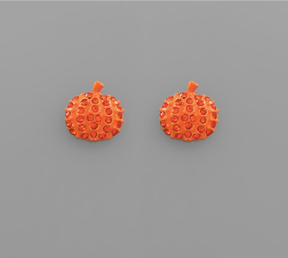 Pave Pumpkin Stud Earrings
