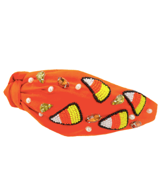 Orange Headband with Candy Corn
