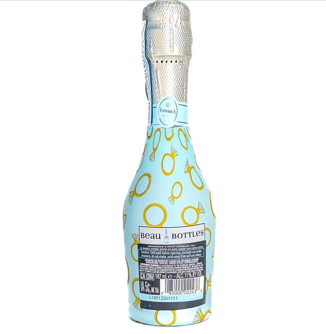 Beau Bottles Blue Engagement Ring Bottle Wraps (Mini La Marca Edition - Set of 6)