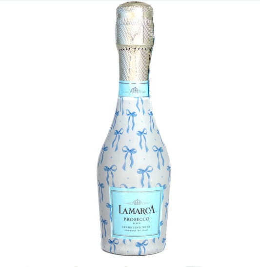 Beau Bottles Blue Bows Ring Bottle Wraps (Mini La Marca Edition - Set of 6)