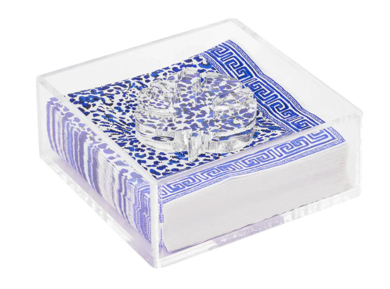 Twisted Up Print Cocktail Napkins with Clear Acrylic Holder