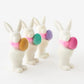Flocked White Bunny with Egg (Multiple Styles Available)