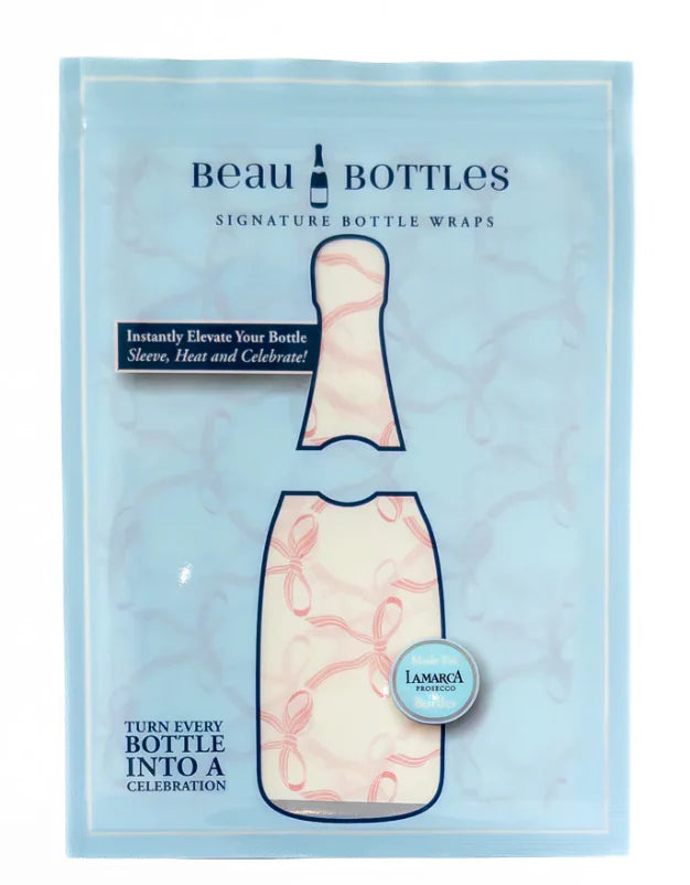 Beau Bottles Grandmillienial Pink Bows Bottle Wrap (La Marca Edition)