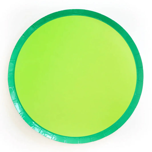 Green Color Block Dinner Plates