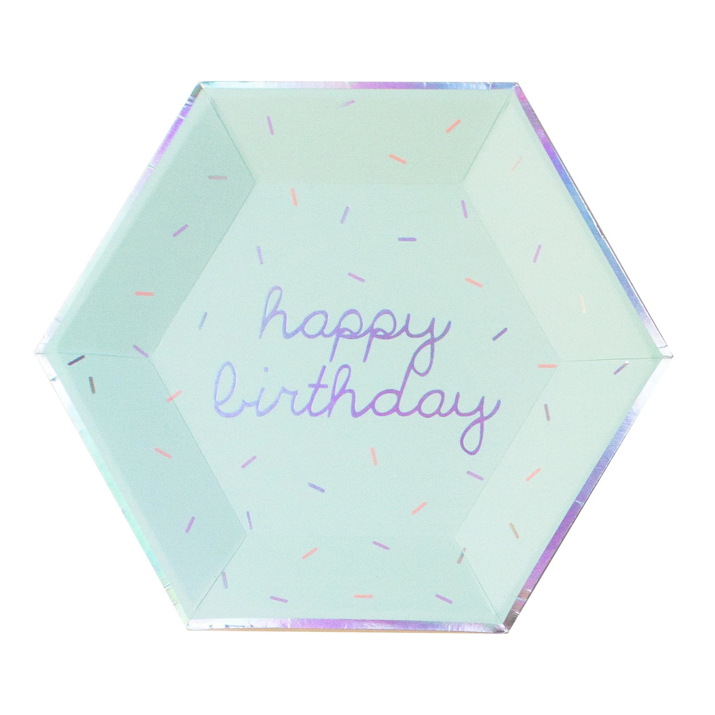 Sprinkles Pastel "Happy Birthday" Large Paper Plates (Multi-Color Pack)