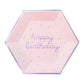 Sprinkles Pastel "Happy Birthday" Large Paper Plates (Multi-Color Pack)