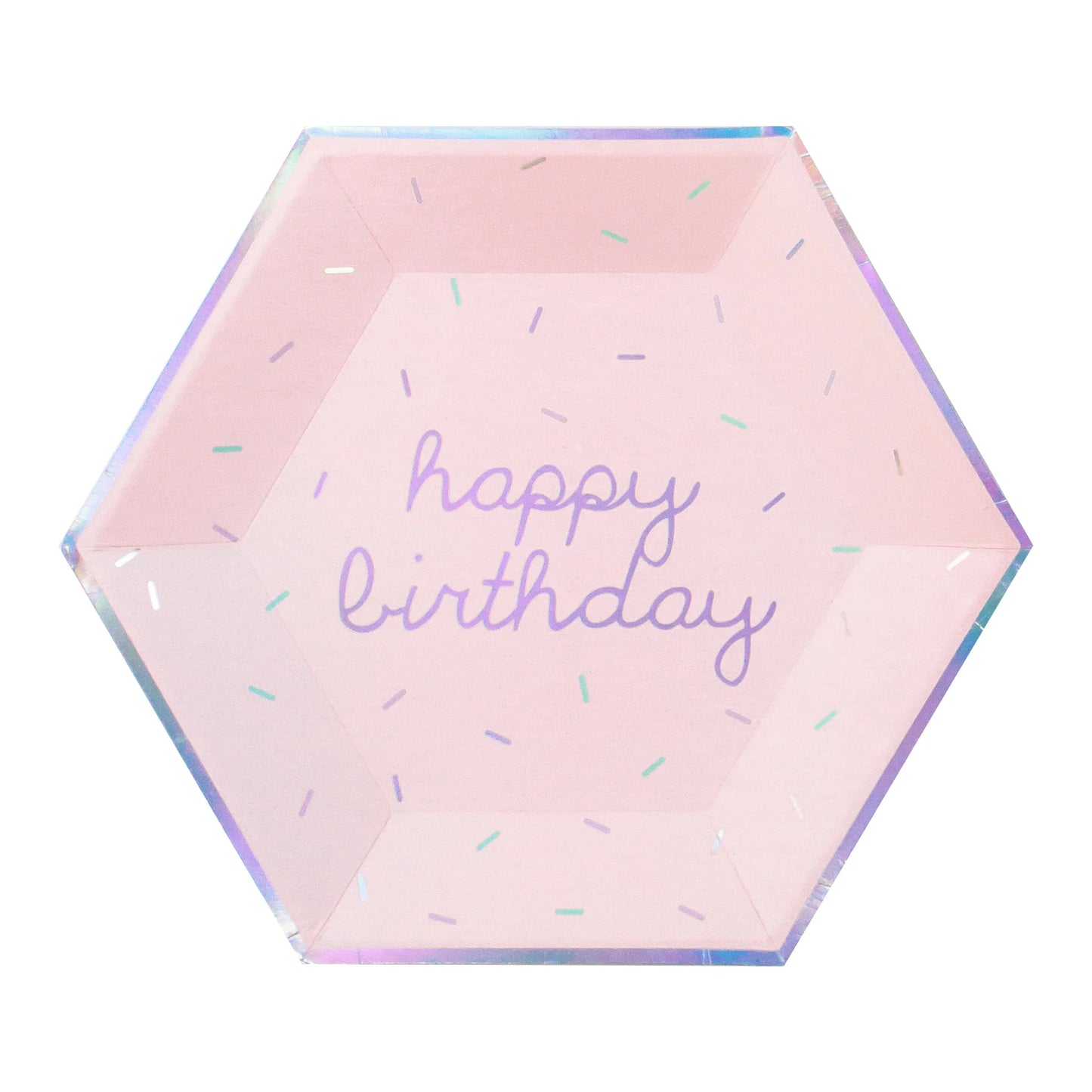 Sprinkles Pastel "Happy Birthday" Large Paper Plates (Multi-Color Pack)