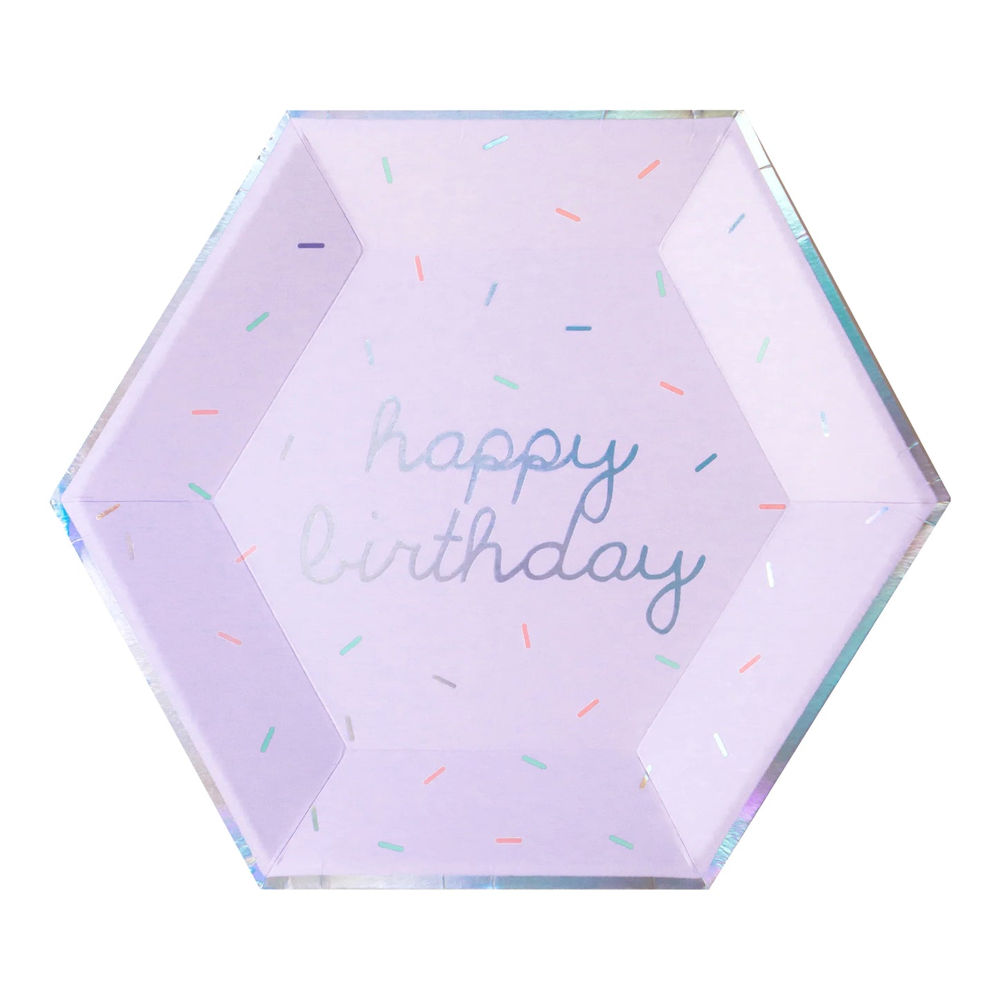 Sprinkles Pastel "Happy Birthday" Large Paper Plates (Multi-Color Pack)