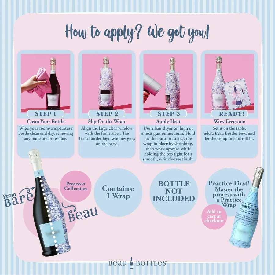 Lavender Lace Bows Bottle Wrap (La Marca Edition)