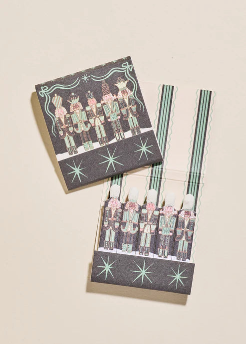 Green Nutcracker Printed 10-Stem Matchbooks