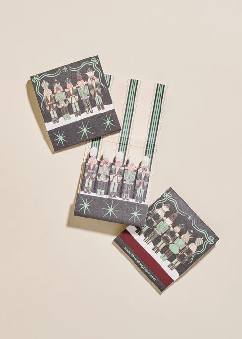 Green Nutcracker Printed 10-Stem Matchbooks