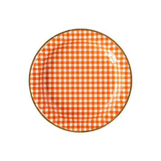 Gingham Check Plates: Harvest Orange