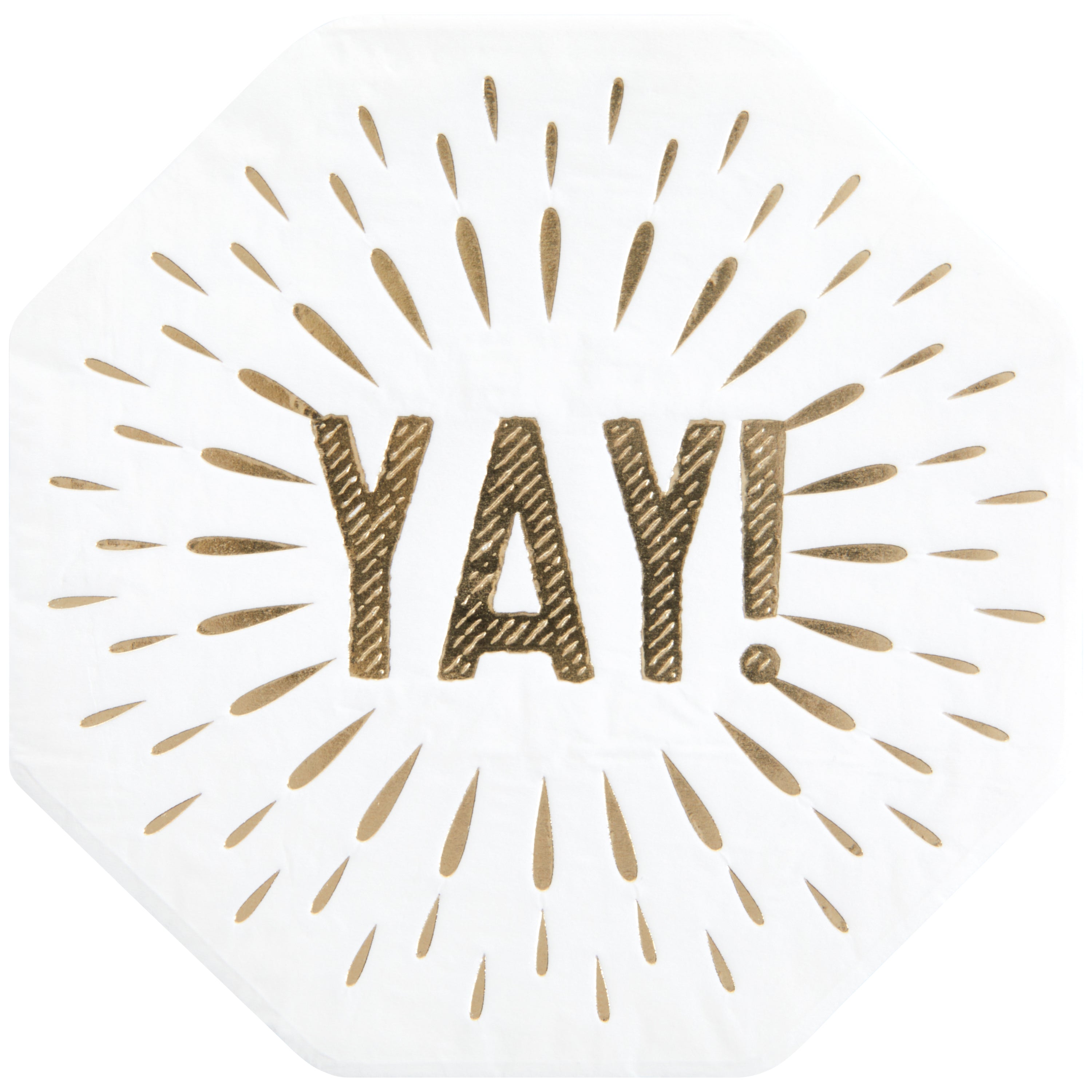 "Yay" Hexagon Beverage Napkins