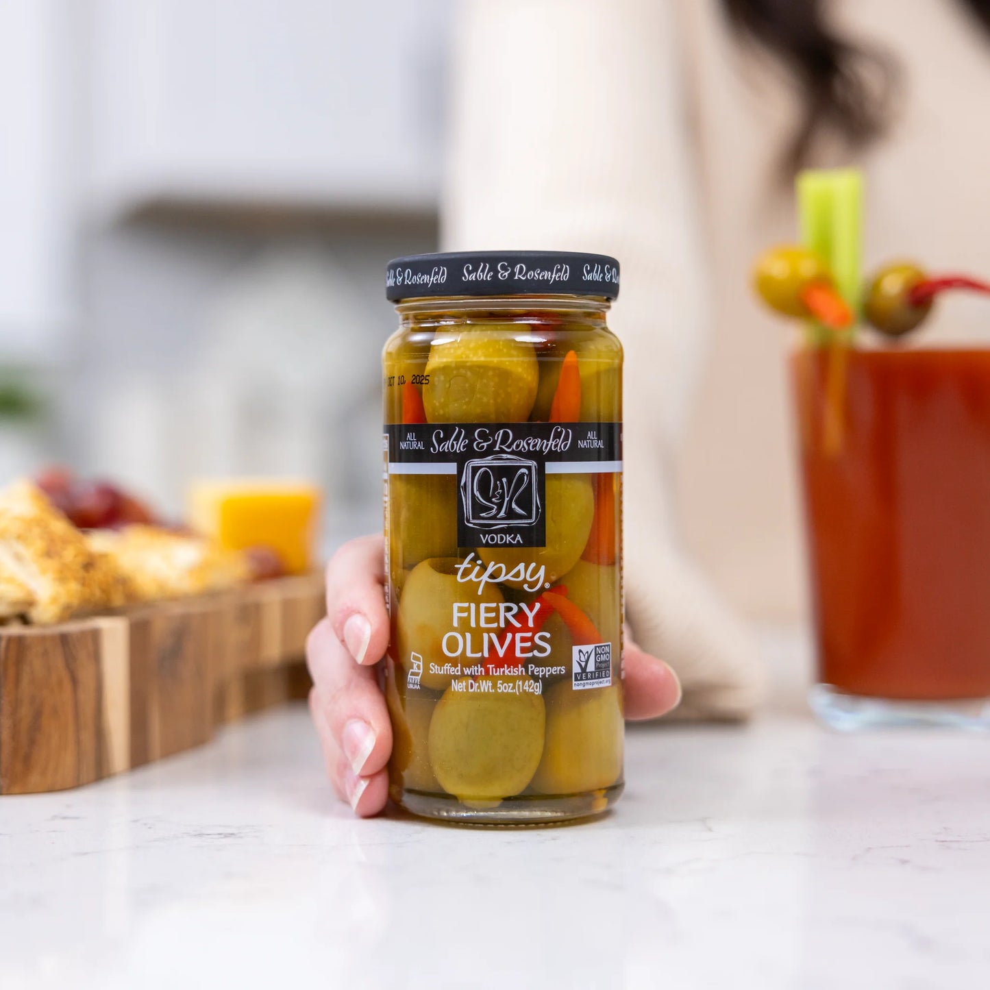 Vodka Tipsy Fiery Olives