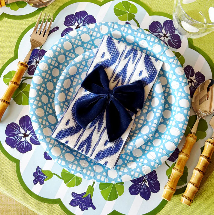 Blue Cane Paper Plates (Two Sizes Available)