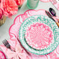 Pink & White Paper Plates (Two Sizes Available)