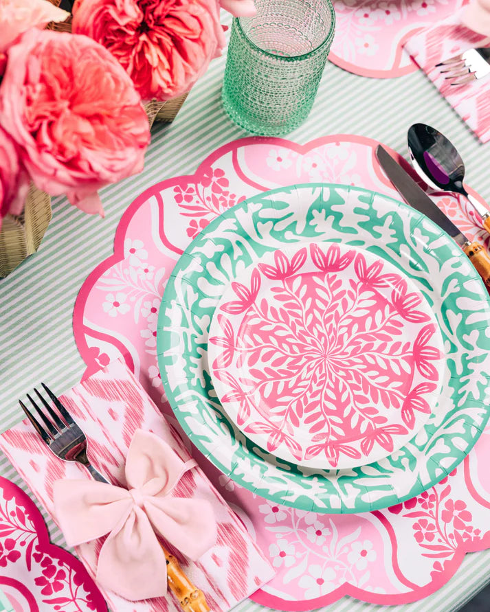 Pink & White Paper Plates (Two Sizes Available)