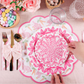 Pink & White Paper Plates (Two Sizes Available)