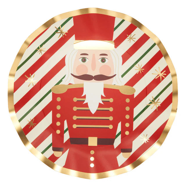 Nutcracker Christmas Wavy Paper Dinner Plate