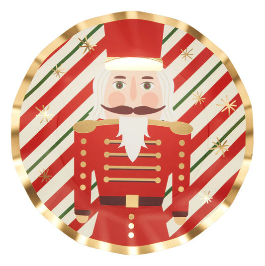 Nutcracker Christmas Wavy Paper Dinner Plate