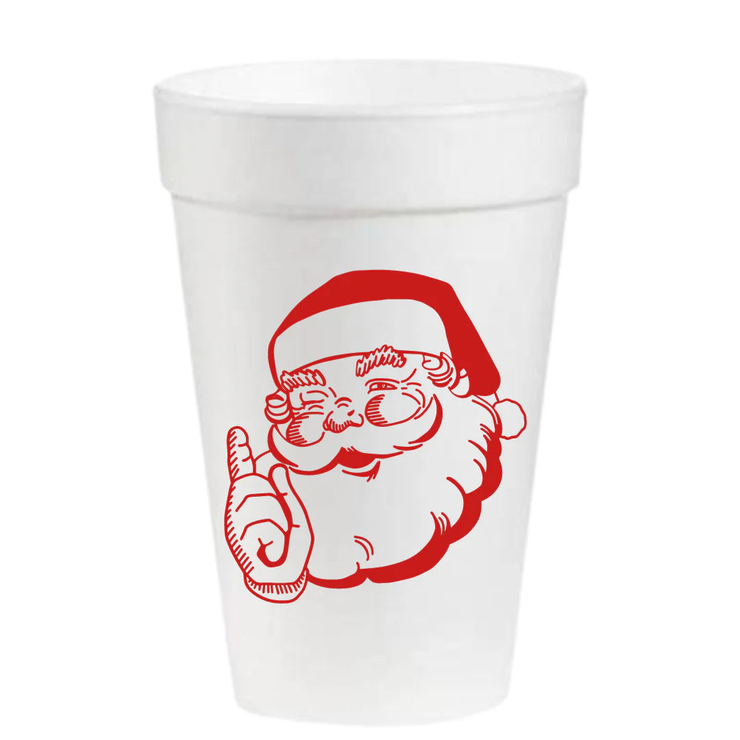 Vintage Santa 16 oz Styrofoam Cups