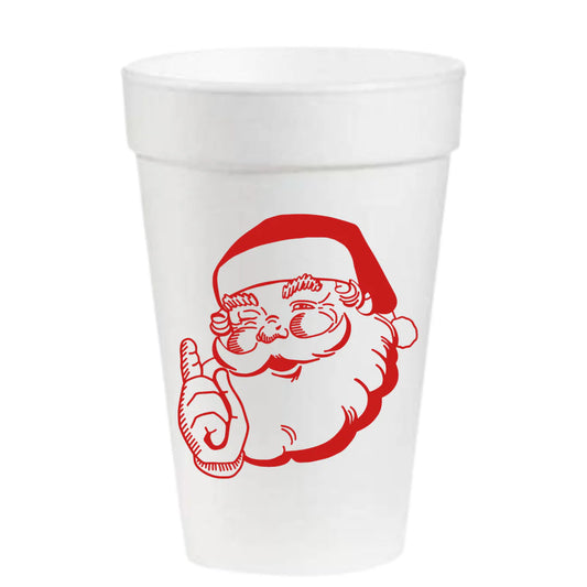 Vintage Santa 16 oz Styrofoam Cups