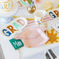 Pink & Seafoam Grad Cap Shaped Plate Set