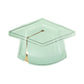 Pink & Seafoam Grad Cap Shaped Plate Set