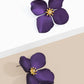 Matte Metallic Flower Earrings: Purple