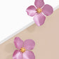 Matte Metallic Flower Earrings: Pink