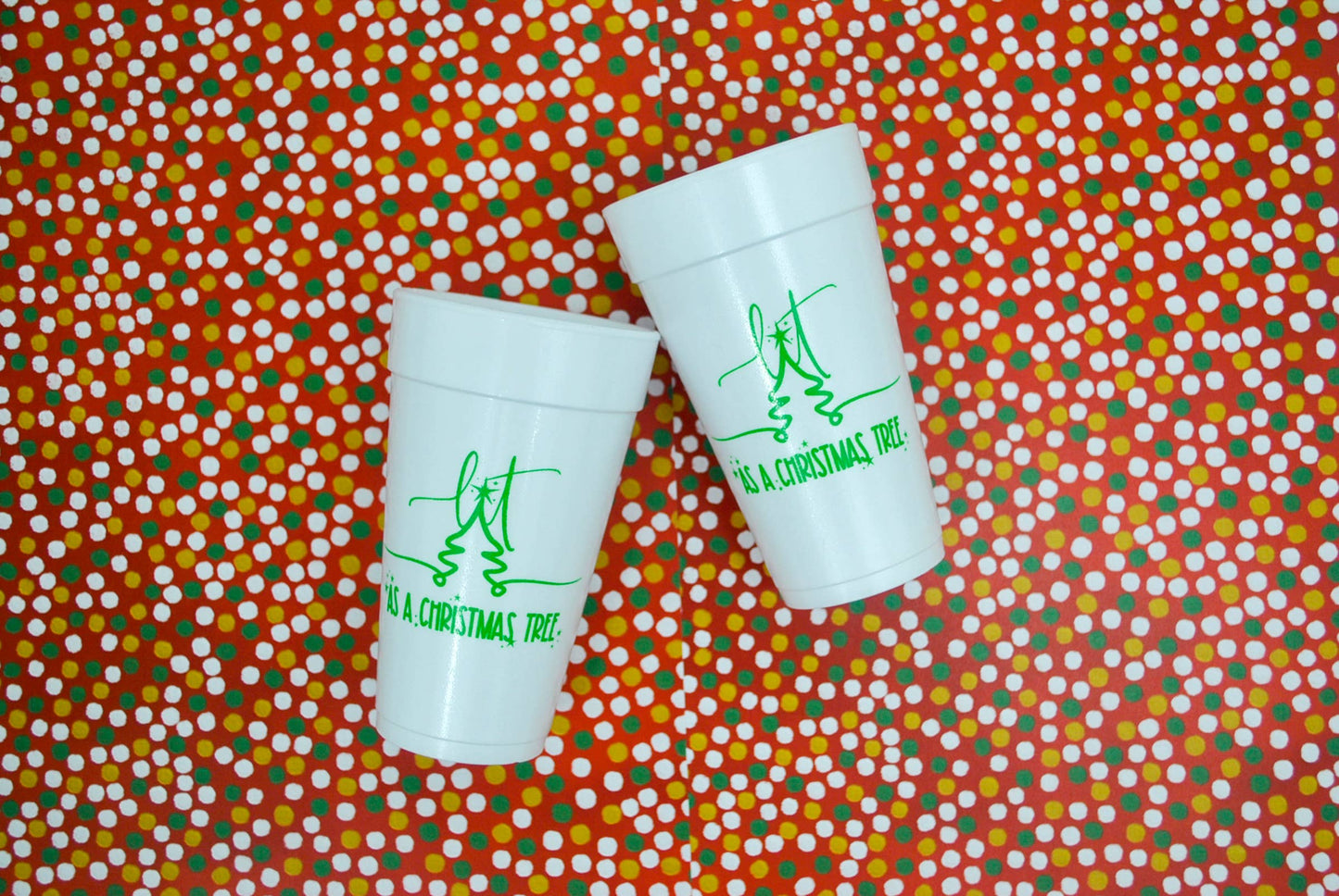 20oz. Styrofoam Cups: Lit Like a Christmas Tree